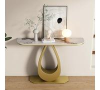 Générique Console de Rangement pour entrée, Table d'appoint étroite, Table d'entrée Moderne avec Plateau en marbre et piètement en métal, Console élégante pour Hall d'entrée, Salon ou Couloir.