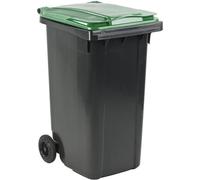 Générique Conteneur Poubelle à déchets 2 roues - 240L - Robuste et Économique - 100% Recy ris avec Couvercle Vert - Fabriqué en France