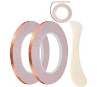 Générique Copper Foil Tape - 30m Stained Glass Tape | Copper & Conductive Adhesive, Width Soldering Shielding Foil For Paper Circuits DIY Crafts Art Projects Burnisher Scrapbooking