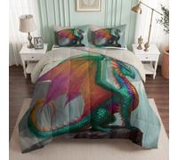 Générique Couette 140x200 cm Enfant Imprimée Fantasy, Couette 1 Personne pour Lit 90x190 cm, Chaude Anti-acariens Édredon pour 4 Saisons Créature Dragon, Douce et Confortable