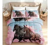 Générique Couette Imprimée 220x240 4 Saisons Cheval Floral Duvet 2 Personne