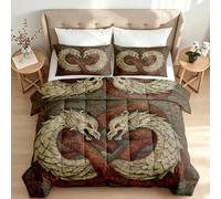 Générique Couette Imprimée 220x240 4 Saisons Réversible Dragon