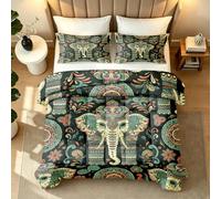 Générique Couette sans Housse 140x200 éléphant Couette 3D Réversible 1 Personne Bohême Animaux Imprimée Duvet Édredon Legere Chaude Lavable en Machine et 2 Taies d'oreiller Cadeau1y1032