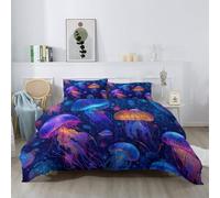 Générique Couettes Animal Méduse Brillant Imprimée 155 x 220 cm Réversible Couette Design Rêveur 4 Saisons - Coloré Couette Matelassée pour Lit 2 Personnes, Edredon Couettes sans Houss
