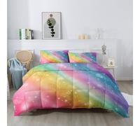 Générique Couettes Point Lumineux Paillettes Imprimée 200 x 200 cm Réversible Couette Design Minimaliste Rêveur 4 Saisons - Coloré Couette Matelassée pour Lit 2 Personnes, Edredon Couettes sans Houss