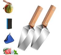 Générique Coupe-pastèque En Acier Inoxydable, Nouveau Coupe-pastèque Triangulaire 2026, Triangulaire, En Acier Inoxydable Avec Manche En Bois, Outil De Découpe De Pour La Cuisine (2 Set)