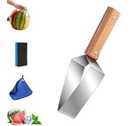 Générique Coupe-pastèque En Acier Inoxydable, Nouveau Coupe-pastèque Triangulaire 2026, Triangulaire, En Acier Inoxydable Avec Manche En Bois, Outil De Découpe De Pour La Cuisine (1 Set)