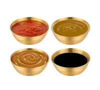 Générique Coupelle À Sauce,4 Pièces Rondes En Acier Inoxydable - Mini Coupelles De Cuisine 8,4 Cm Bols À Trempette - Pour Restaurant Camping-car Barbecue Fête Snack Ketchup Condiments Confiture