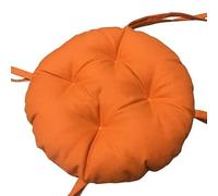 Générique Coussin de Chaise - Coussin Rond Ultra Doux et antidérapant pour Tabouret avec Attaches - 40 cm / 16 po, Couleur Orange Unie, pour Un Confort et Un Style optimaux