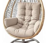 Générique Coussin pour Fauteuil Suspendu Extérieur, Galette de Chaise Nid d'Oeuf Imperméable en Polyester avec Rembourrage Coton PP, Coussin de Panier Suspendu pour Jardin et Balcon,Kaki