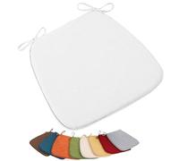 Générique Coussins de Chaise 40x38/42x40/45x42cm Coussins de Siège Antidérapant Lavable Intérieur/Extérieur Galette de Chaise Déhoussable pour Salle à Manger, Jardin, Bureau(White,40x38cm)