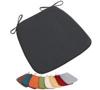 Générique Coussins de Chaise 40x38/42x40/45x42cm Coussins de Siège Antidérapant Lavable Intérieur/Extérieur Galette de Chaise Déhoussable pour Salle à Manger, Jardin, Bureau(Black,45x42cm)