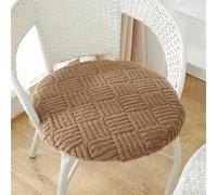 Générique Coussins de Chaise antidérapants Ronds pour chaises de Salle à Manger - Coussins Doux, épais et lavables pour chaises de Bistro et de Jardin - Brun café foncé, 40 cm