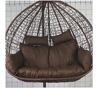 Générique Coussins de Chaise Suspendue Double Egg Nest - Coussins d'assise imperméables et lavables pour 2 Personnes - Remplacement pour balancelle en rotin tressé - Marron, 150 cm x 110 cm