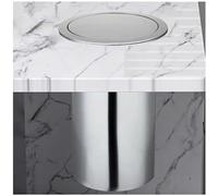 Générique Couvercle de Poubelle de comptoir encastrable avec goulotte à déchets, œillet en Acier Inoxydable pour Poubelle de Cuisine, Couvercle à charnière Rond et équilibré pour Restaurant/