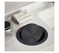 Générique Couvercle de Poubelle encastré en Acier Inoxydable 304, Couvercle à charnière intégré, Poubelle Ronde à clapet pour Cuisine, Salle de Bain ou Bureau (Noir, Ouverture de 19,5 à 22 c