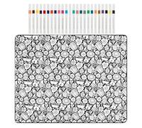Générique Couverture de Coloriage DIY, Jeté de Canapé Lavable 150x115 cm, avec 24 feutres et Une Couverture à colorier, pour DIY, Voyage, Canapé, Lit, Voiture, Peinture
