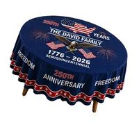 Générique Couverture de Table Ronde thème Patriotique, matériaux en Polyester lavables pour Usage intérieur et extérieur, Nappe Ronde en Polyester