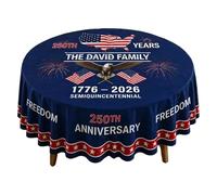 Générique Couverture de Table Ronde thème Patriotique, matériaux en Polyester lavables pour Usage intérieur et extérieur, Nappe Ronde en Polyester