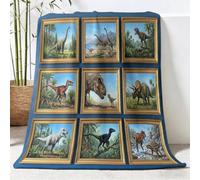 Générique Couverture de Thème Dinosaure Cadre Canapé Lit, Plaid de Cartoon Nordique Chaise Douce Jeté en Flanelle Imprimée - Polaire Chaud Couvertures pour Chambre Salon, 80x150 cm