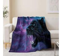 Générique Couverture Douce Animal Léopard Flamme Imprimé pour Adolescents et Adultes, Couverture en Flanelle Chaude, Dark Fantasy Légère et Confortable Plaid pour Toutes Les Saisons, 130x150 cm