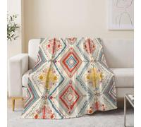 Générique Couverture Douce Géométrie Losange Totem Imprimé pour Adolescents et Adultes, Couverture en Flanelle Chaude, Style Bohème Légère et Confortable Plaid pour Toutes Les Saisons, 200x200 cm