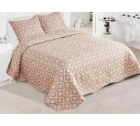 Générique Couvre-lit Boutis Imprimé 2 Places - Ensemble 3 Pièces : 1 Boutis 230x250 cm + 2 Taies 60x60 cm - Garnissage 100% Coton - Confort et Élégance (Cosy F)