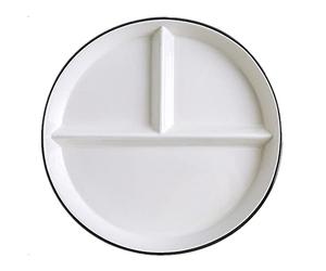 Générique CPFG05 Assiette Controle de Portion 8 Pouces, dietetique 3 Compartiment Porcelaine, Regime Adulte, Assiettes Divisées pour La Perte Poids, medium