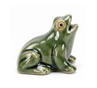 Générique Cracheur d'étang, Fontaine d'eau de Grenouille réaliste, Petit cracheur de Fontaine en céramique avec Eau Continue-Vert, 4 Pouces