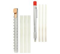 Générique Crayon Marqueur en Blanche Outil de Marquage Industriel avec Porte-crayon en Acier Inoxydable, 10 Recharges Incluses, pour Soudure en 1 Set