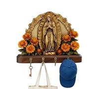 Générique Crochet à Clés,Porte-Clés en Bois à Thème Chrétien - Porte-clés Murale Organisateur de Rangement,pour Serviette Sac Chapeau Entrée Salon Chambre Cuisine Couloir Bureau Ferme Noël