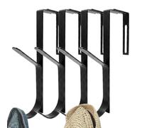 Générique Crochet de Porte 4 Pièces Crochets Métalliques Robustes | Double Crochet Par-dessus la Porte pour Couronne Manteaux Serviettes Foulards Sacs Location Maison Chambre Appartement