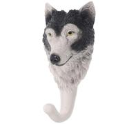 Générique Crochet rustique du loup Wolf Hook, patère simple pour manteau et clés, finition brun foncé, en résine, pour rangement mural et porte-clés, décoration murale pour entrée