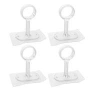 Générique Crochets de Rideaux Auto-adhésifs pour Plafond, Supports de Tringle sans Perçage en Abs, Compatibles Fenêtres et Murs, Lot de 4 Pièces Modernes et Élégants