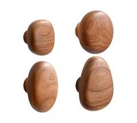Générique Crochets Muraux en Bois, 4 Pièces Patères en Bois, Crochets De Porte-Manteau Décoratifs Muraux, Cintres muraux décoratifs en forme de galet pour serviettes et sacs (A)