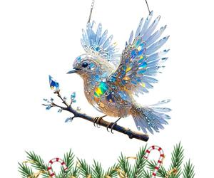Générique Crystal Bird Ornament, 2D Acrylic Bird Decor Sculpture, Decorative Sun Catcher Hummingbird Statue, Lightweight Hanging Accent for Shelf, Yard, Garden, Outdoor Room