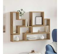 Générique Cube Mural chêne Artisanal 96 x 12 x 64 cm Bois d'ingénierie,Meubles,Étagères,Étagères murales & corniches,Marron,10.59 KG,879640