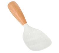 Générique Cuillère à Riz en Silicone Manche en Bois, Design sur Pied Résistant la Chaleur, Spatule Pratique pour Servir le Riz Facilement Cuisine