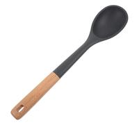 Générique Cuillère de Service Multifonctionnelle en Silicone et Bois, Grosse Taille, Antiadhésive, Idéale pour Cuisson et Service à Table