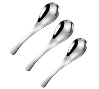 Générique Cuillères Cuisine Ustensiles Robustes en Acier Inoxydable Lot de 3 Argenté Manche Ergonomique et Tête Ronde Maison Table