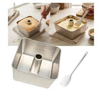 Générique Cup One-Piece Moule À Gâteau Carré À Cheminée Aluminium Anodisé, Cuisson Uniforme Et Démoulage Facile Pour Chiffon, Angel Food, Sponge Et Quatre-quarts Avec Raclette Silicone Gratuite