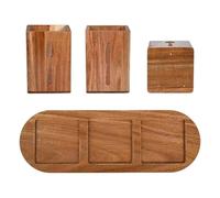 Générique Cutlery Rack - Wooden Tray, Vintage Utensil Organizer For Kitchen | 12.99x4.53x4.72 Inch | Food Grade Labeled Storage | Rustic Retro Divided Holder, For Home, Pantry, Cabinet