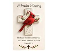 Générique De Poche Oiseau Souvenir | Carte Bénédiction Chrétienne Artisanale 3D 10x14cm Cadeau Foi Portable | Méditation Prière Voyage Baptême Inspiration Spirituelle Adultes