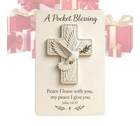 Générique De Poche Oiseau Souvenir | Carte Bénédiction Chrétienne Artisanale 3D 10x14cm Cadeau Foi Portable | Méditation Prière Voyage Baptême Inspiration Spirituelle Adultes