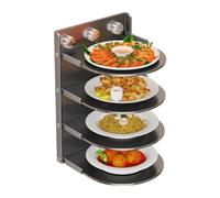 Générique de rangement pliable, étagère de préparation à 4 couches en acier carbone avec à ventouse pour petites cuisines, de place, porte-gobelet à condiments,
