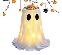 Générique Décoration d'halloween Fantôme | Bol à Bonbons Effrayant avec 8 Modes de Lumières LED | Porte-Bonbons Trick Or Treat,pour Porche Jardin Patio Chemin Pelouse Maison Entrée Paysage Terrain