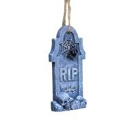 Générique Décoration Halloween Pierre Tombale pour Intérieur Crâne Araignée | Ornement En Résine De Pierres Tombales Halloween Pour Étagère Porte Bureau Placard Rétroviseur