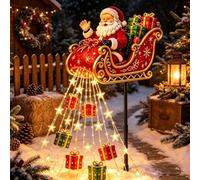 Générique Décorations de Noël - Guirlande lumineuse LED de jardin « Flocons de neige virevoltants »,Décorations de Noël d'extérieur, guirlande solaire à piquets « Bonhomme de neige » pour jardin (#D)