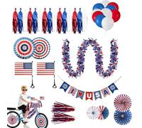 Générique Décorations de vélo,Kit de Ballons Rouge Blanc Bleu pour Le 4 Juillet - Ensemble de Déco Vélo - pour Les célébrations du 4 Juillet, Independence Day et Le Memorial Day
