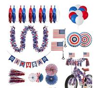 Générique Décorations de Vélo pour | Kit de Ballons Rouge Blanc Bleu pour Le 4 Juillet | Kit de décoration pour vélo,pour Les célébrations du 4 Juillet, Independence Day et Le Memorial Day